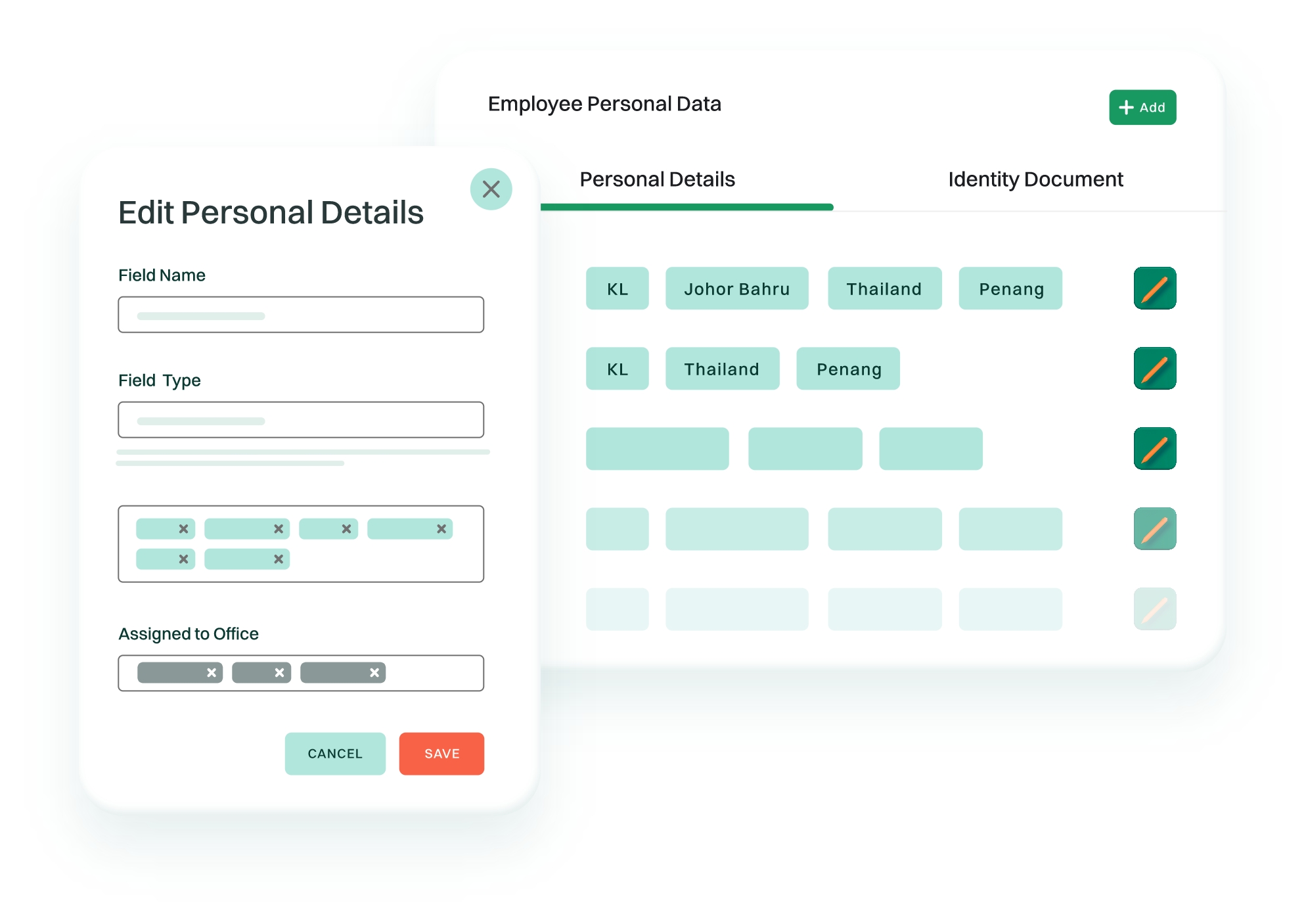 briohr platform personal details interface